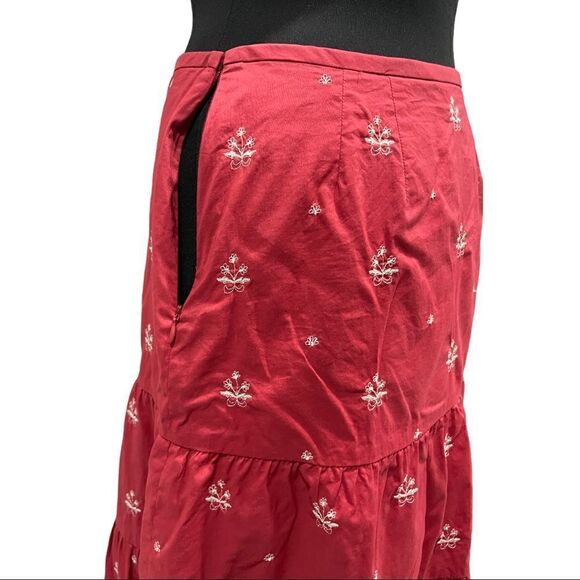 𝅺ann Taylor Tiered Embroidered Skirt Sz 4 - Picture 8 of 12